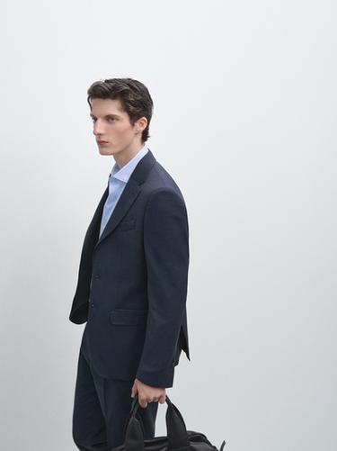 Zara Cool wool suit blazer - Blue