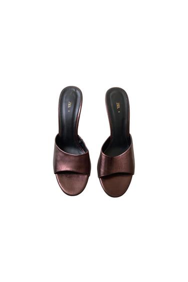 ZARA LEATHER SLING BACKS, NEW, SIZE 41