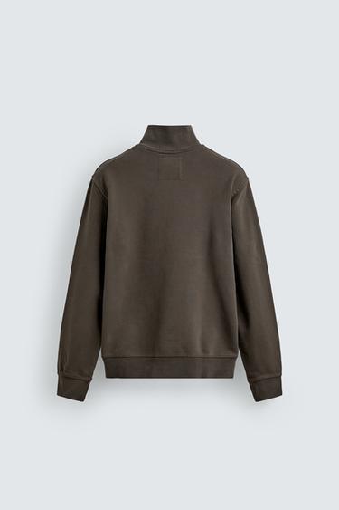 WASHED QUARTER-ZIP SWEATSHIRT - Anthracite grey by Zara - Image 6