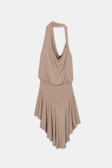 HALTERNECK OPEN BACK DRESS - Sand by Zara - Image 6