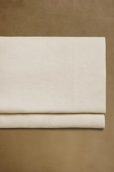 WASHED LINEN FLAT SHEET (140 GXM²) - Biscuit by Zara - Image 5