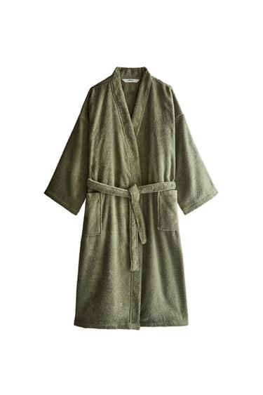 HIGH QUALITY COTTON BATHROBE (420 GXM²) - mid khaki by Zara