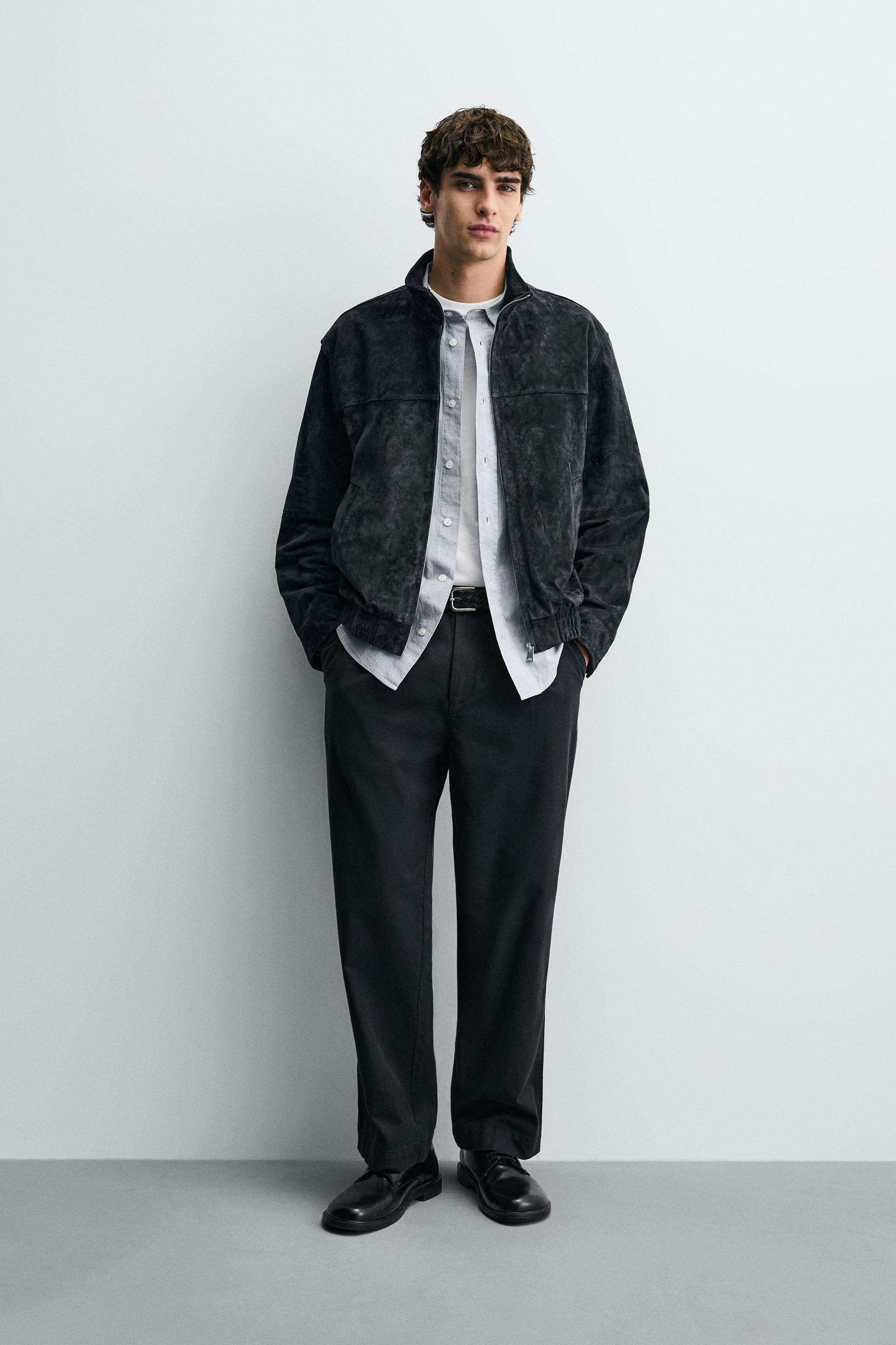 BLOUSON EN CUIR DAIM