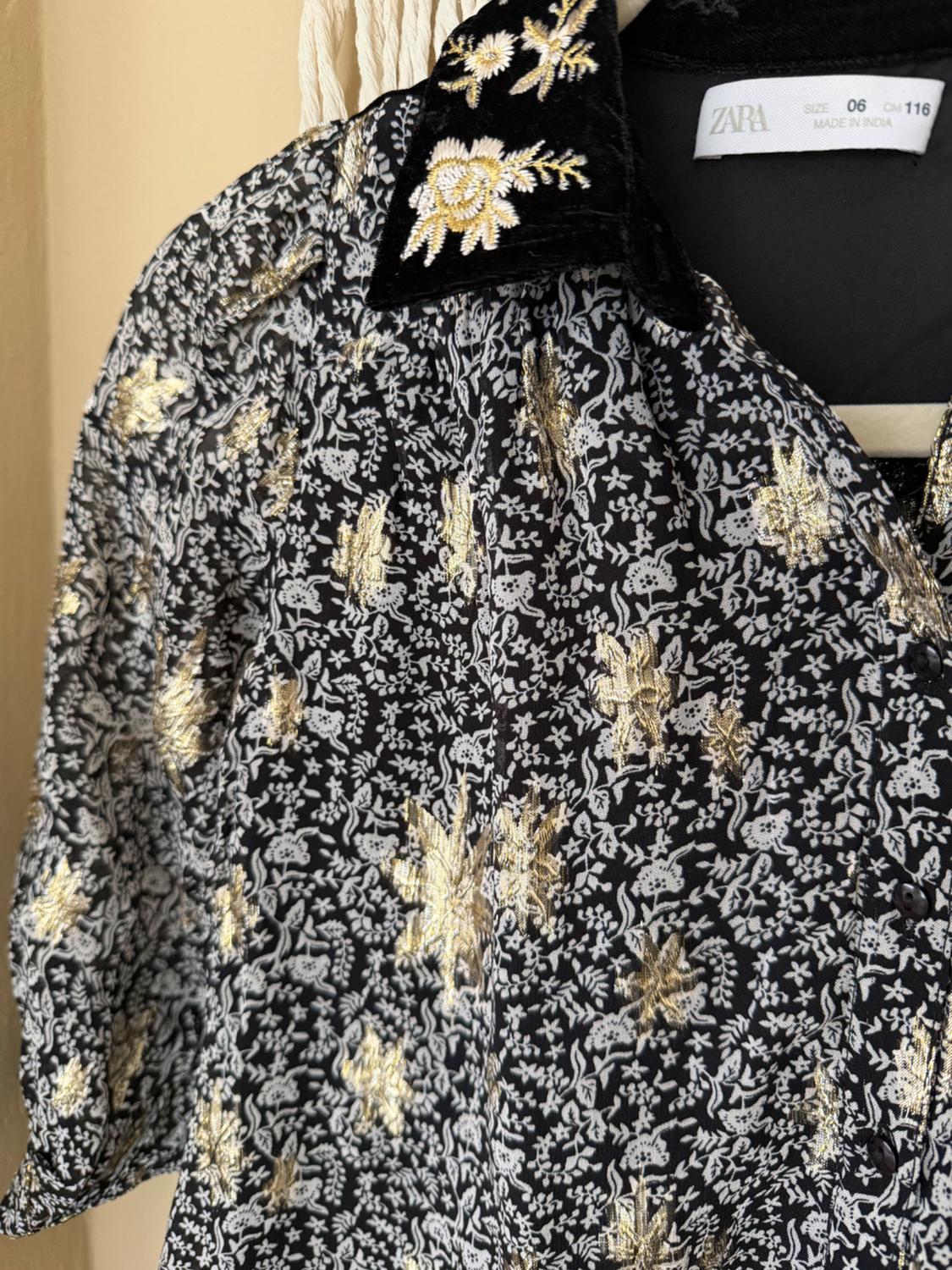 SPARKLY VELVET EMBROIDERED DRESS - Image 7