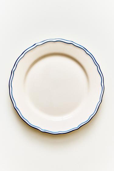 STEINGUT-DESSERTTELLER MIT WELLENRAND - Blau von Zara