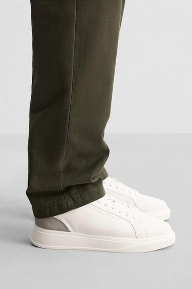 Zara HEEL DETAIL SNEAKERS - Burgundy Red