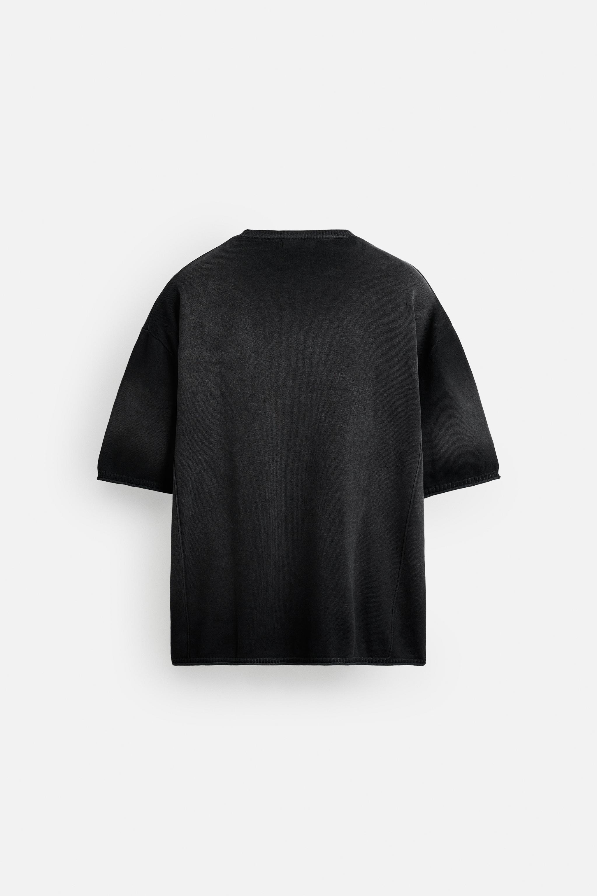 ★ドイツ発*ZARA*新作*SPRAYプリントニットTシャツ/EN★ ☆ドイツ発*ZARA*新作*SPRAYプリントニットTシャツ☆ (ZARA/T