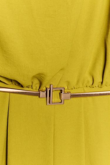 COMBINAISON MANCHE ASYMÉTRIQUE CEINTURE - Vert olive de Zara - Image 9