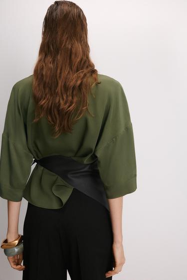 CAMISA MANGA CORTA - Khaki de Zara