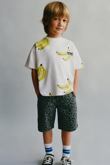 T-SHIRT MIT BANANEN-PRINT - Cremefarben von Zara