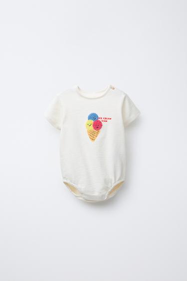 TEXTURED ICE CREAM ROMPER - Light ecru by Zara - Image 0