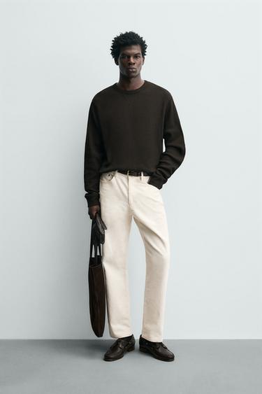 T-SHIRT MIT WAFFELSTRUKTUR - Braun von Zara