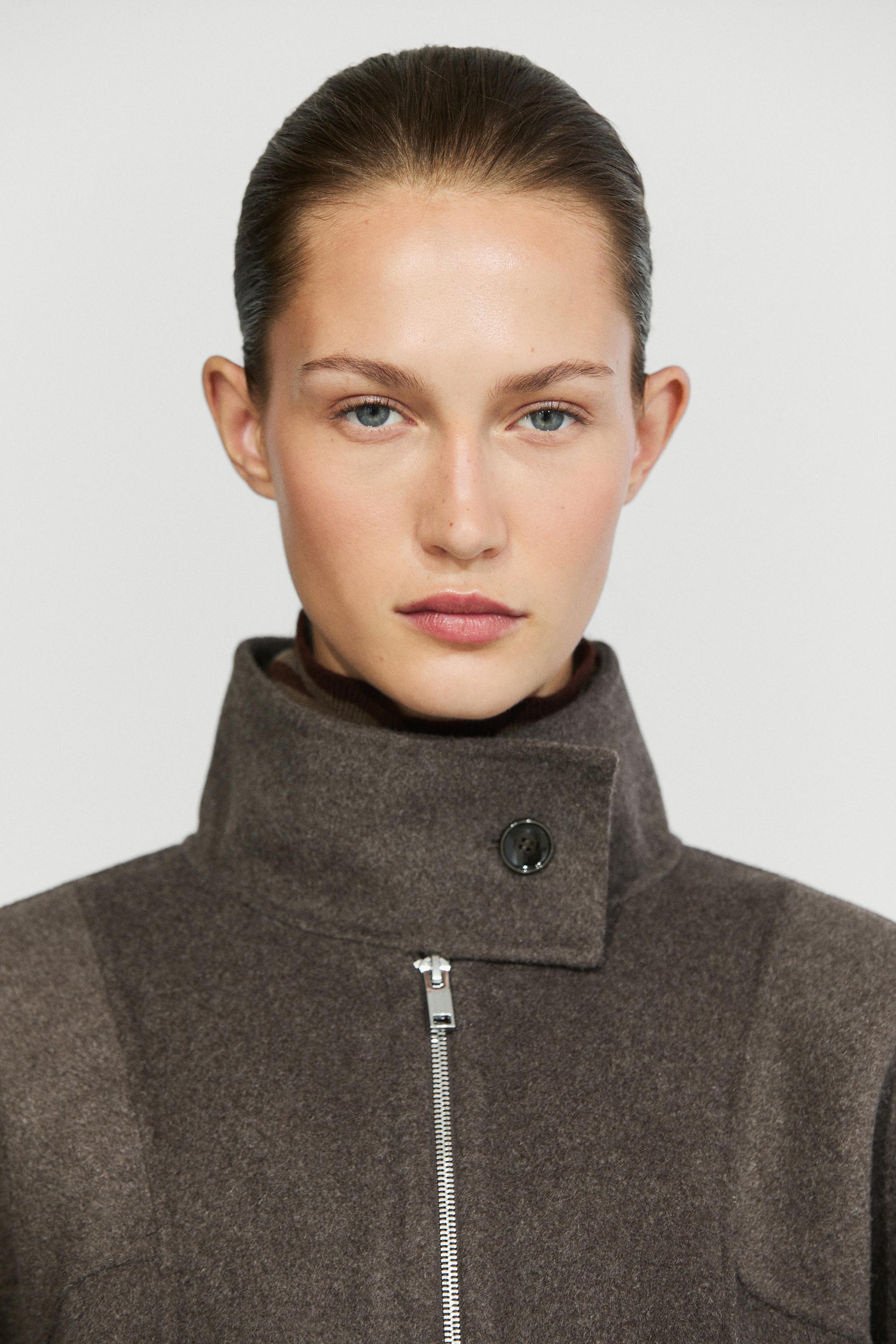 Blouson bomber en mélange de laine