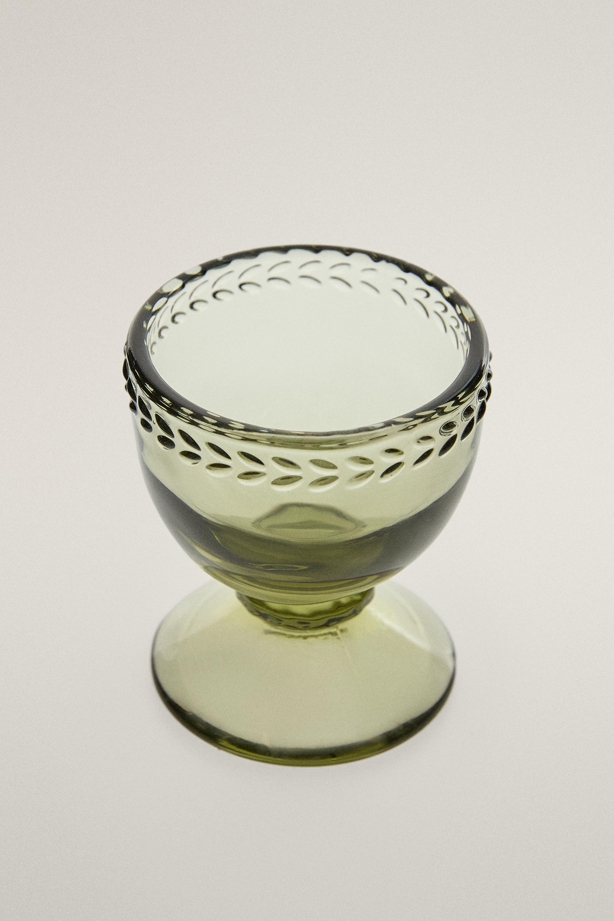 CHRISTMAS GLASS EGG CUP