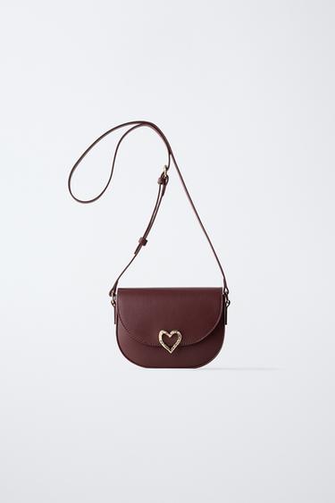 BANDOLERA CORAZÓN - Rojo Burdeos de Zara