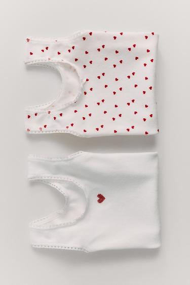2-PACK OF HEART VEST TOPS - Ecru by Zara