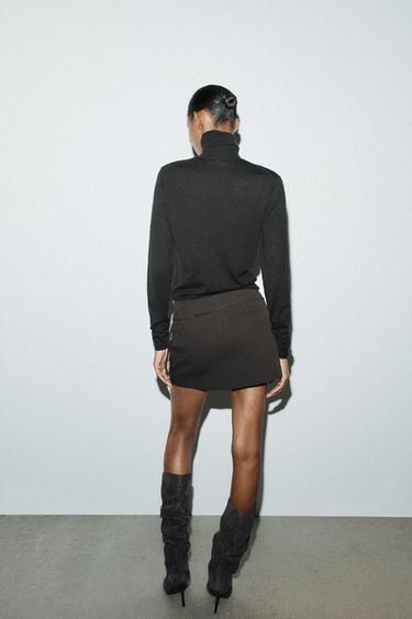 PULL EN LAINE À COL MONTANT - Noir de Zara - Image 3
