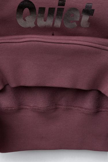 SWEAT À CAPUCHE AVEC INSCRIPTION BRILLANTE - Rose de Zara - Image 3