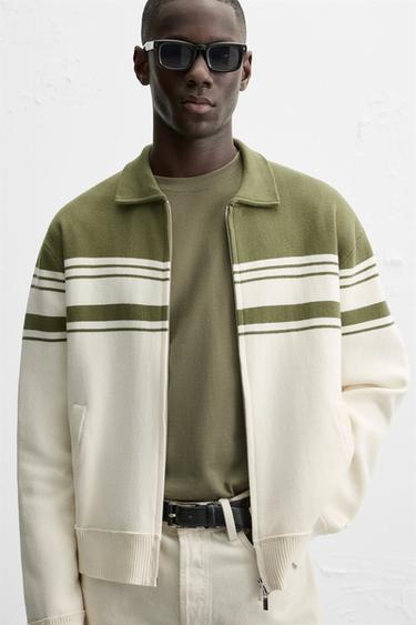 Veste zippée en maille - VERT de Zara - Image 4