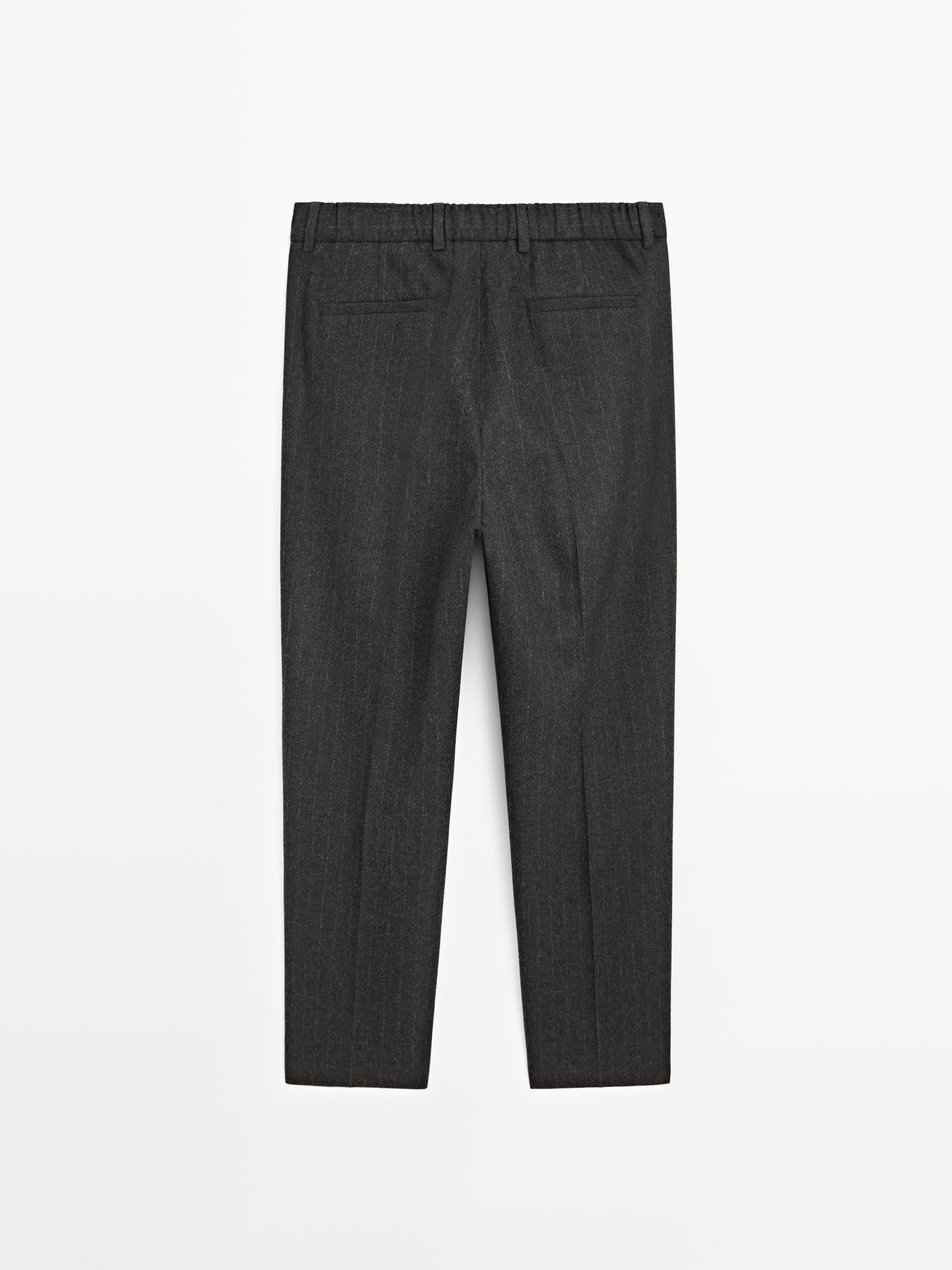 Striped wool blend trousers