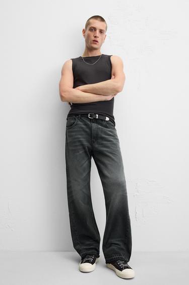 FLARE FIT JEANS - charcoal grey by Zara - Image 4