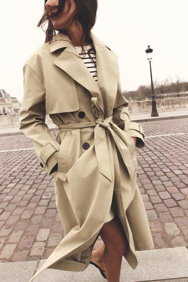 TRENCH DÉPERLANT À CEINTURE - Marron clair de Zara - Image 2