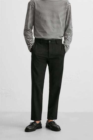 TEXTURED COMFORT TROUSERS - Black by Zara