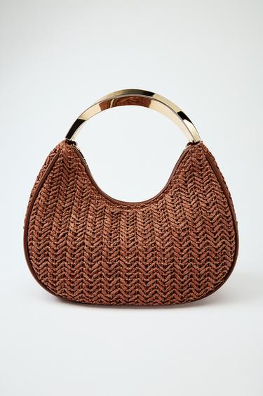 BAG WITH METAL HANDLE DETAIL - Brown by Zara