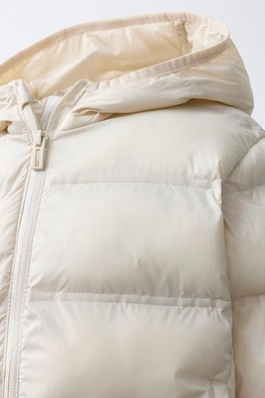 LIGHTWEIGHT HOODED PADDED JACKET - Ecru by Zara - Image 4