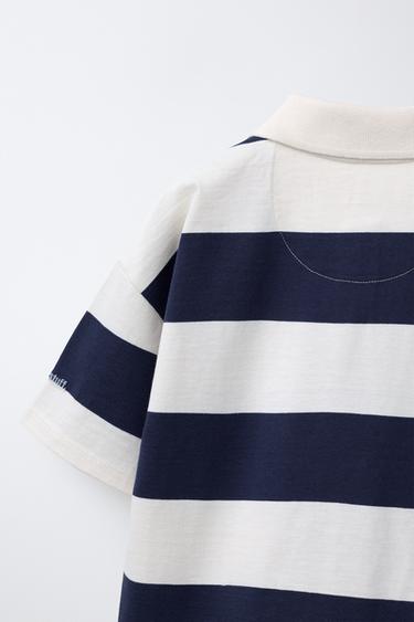 POLO À RAYURES - Bleu marine de Zara - Image 3