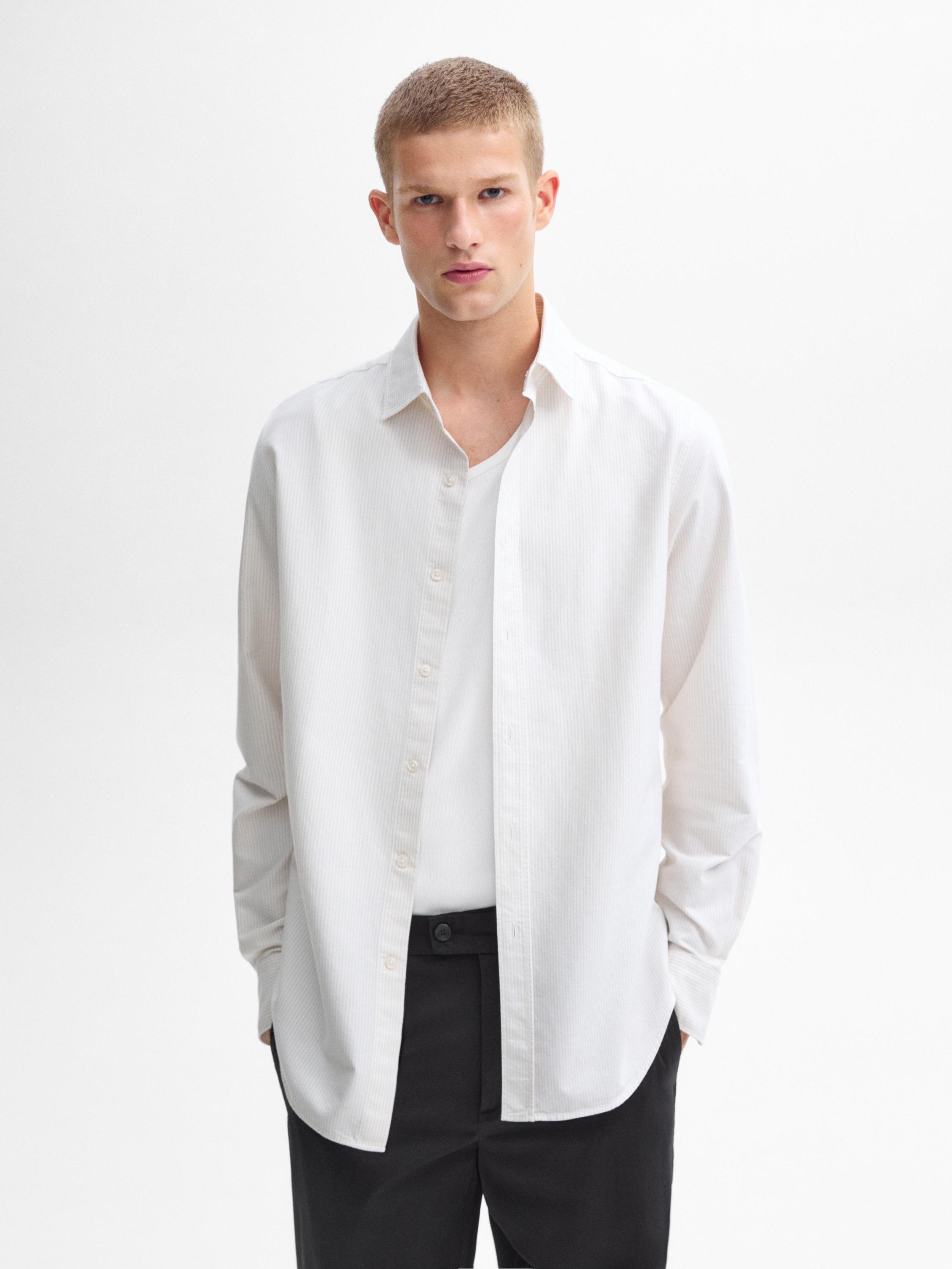 Chemise oxford a rayures 100 coton