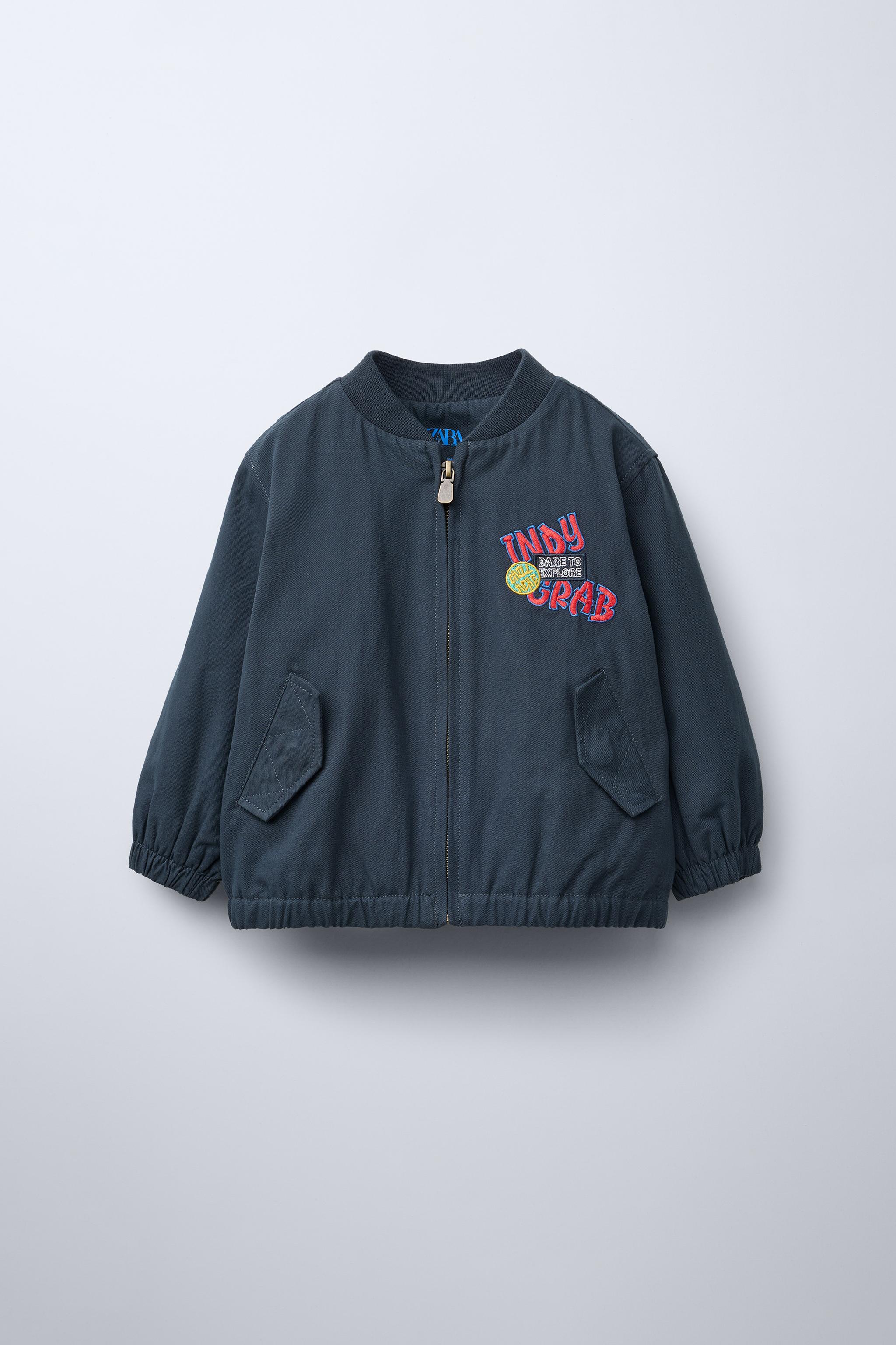 LIGHTWEIGHT EMBROIDERED BOMBER JACKET - Anthracite grey
