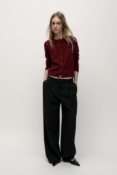 CHAQUETA BÁSICA 100% LANA - Granate de Zara