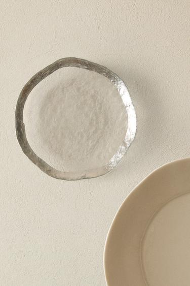 GLAS SIDETALLERKENMED GULDKANT - sølv fra Zara