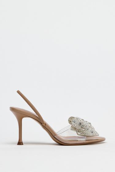 SPARKLY MAXI BOW SANDALS - Beige by Zara - Image 0