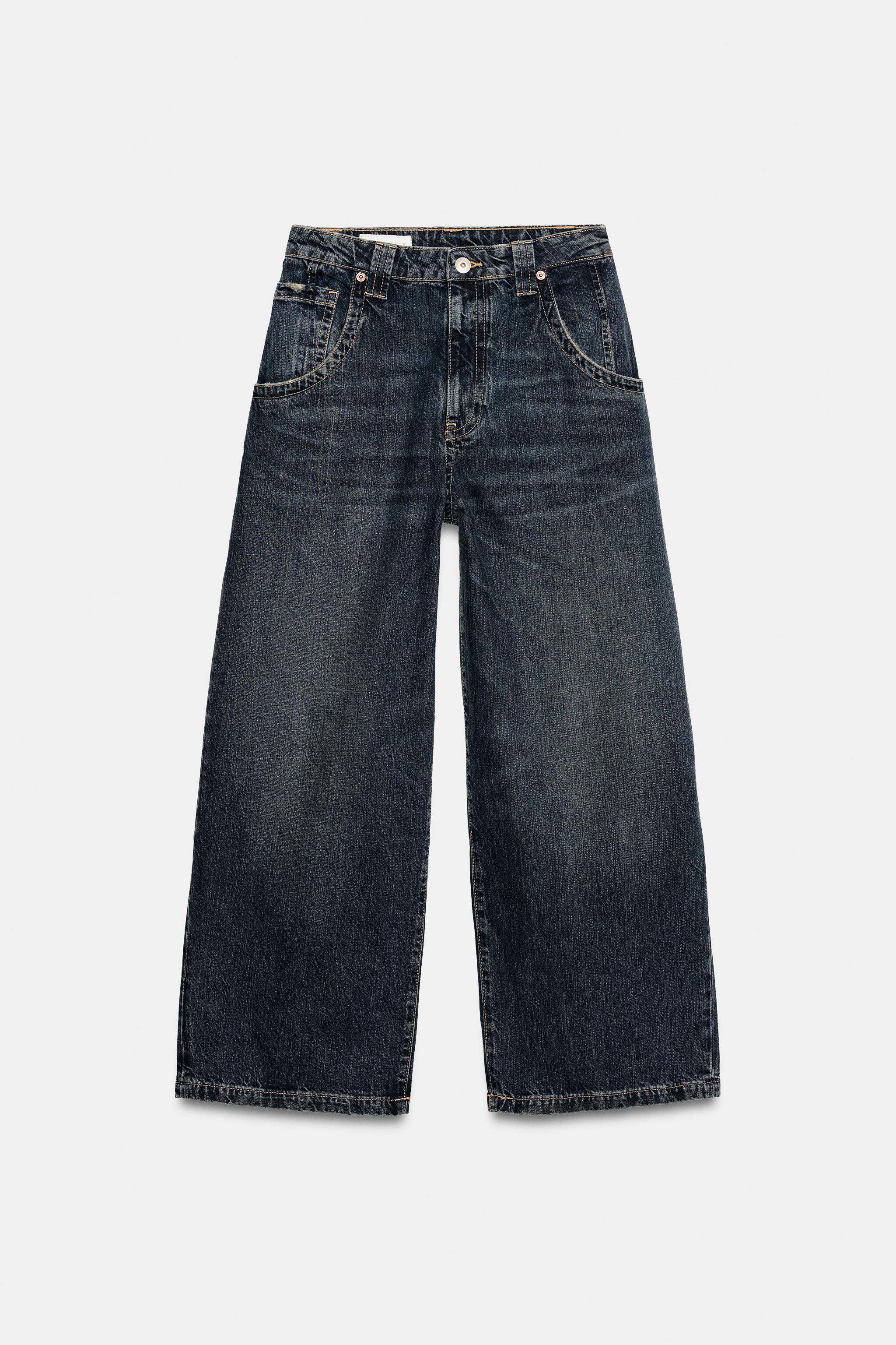 TRF ミッドライズ バギーデニムパンツ - ネイビーブルー | ZARA Japan