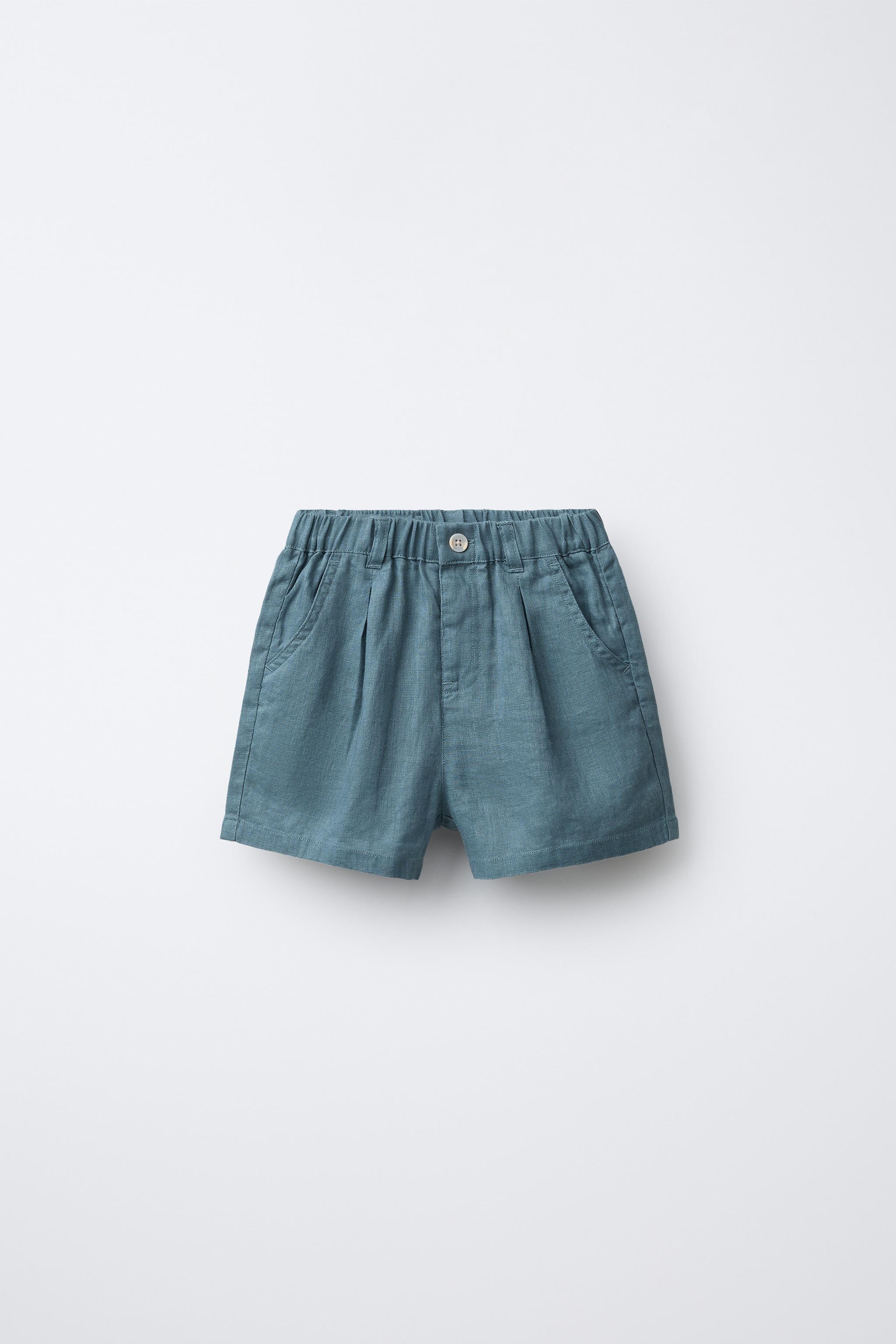 BERMUDA 100% LINHO - Petróleo | ZARA Brasil