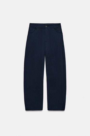 BALLOON PINSTRIPE TROUSERS - Navy blue by Zara