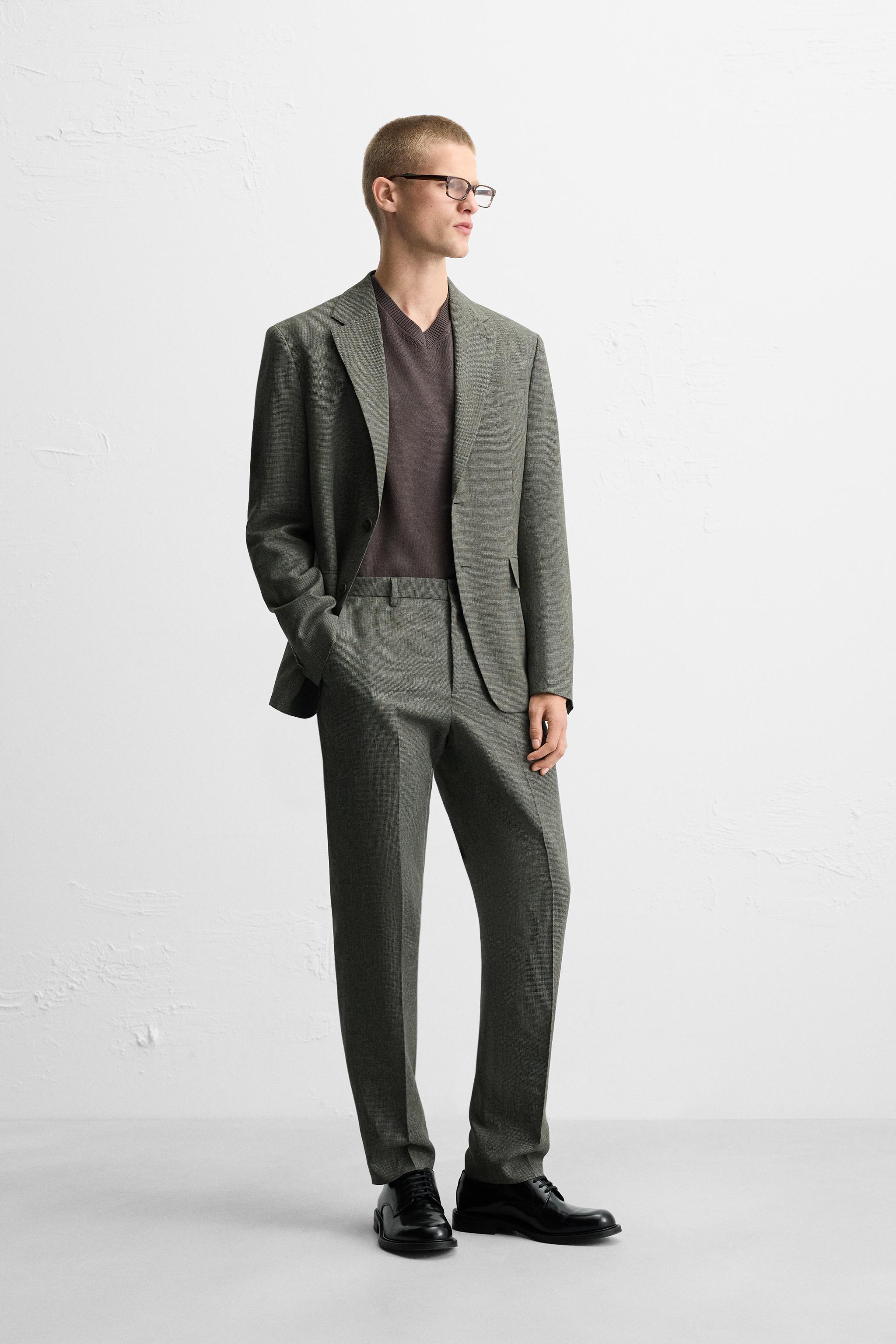 PANTALON DE COSTUME PIED-DE-POULE