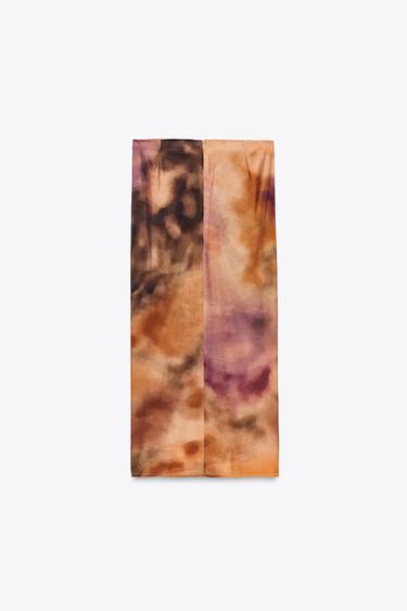 KNOTTED PRINTED SARONG - camel by Zara - Image 2