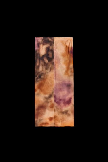 KNOTTED PRINTED SARONG - camel by Zara
