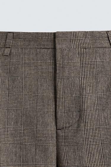 PANTALON RELAXED FIT À CARREAUX - Beige de Zara - Image 8