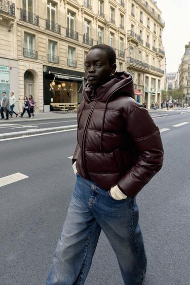 ANORAK MATELASSÉ DÉPERLANT COUPE-VENT - Bordeaux de Zara