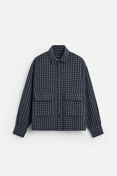CHECK SHIRT - Blue by Zara
