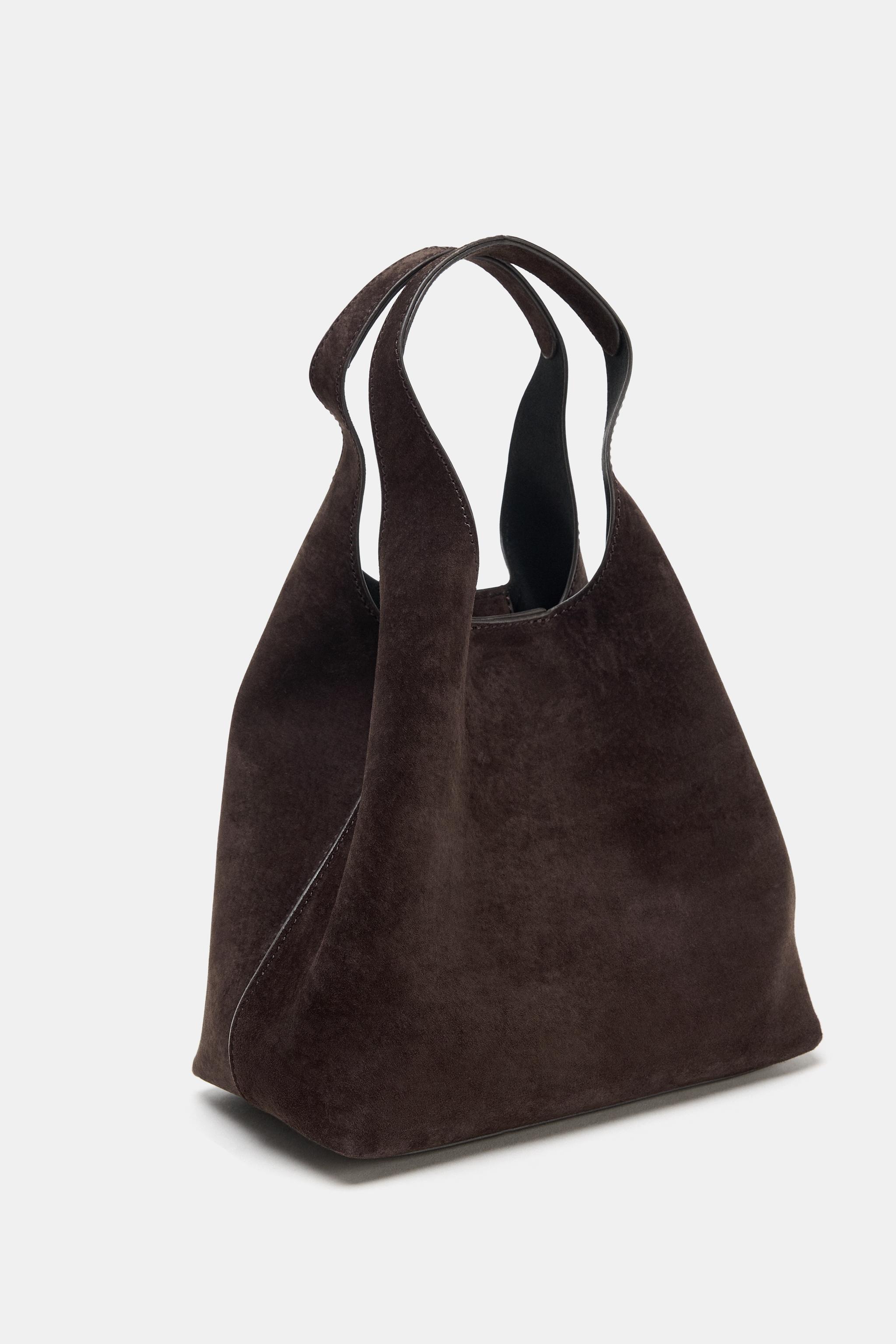 レザーミニトートバッグ - ダークブラウン | ZARA Japan / 日本