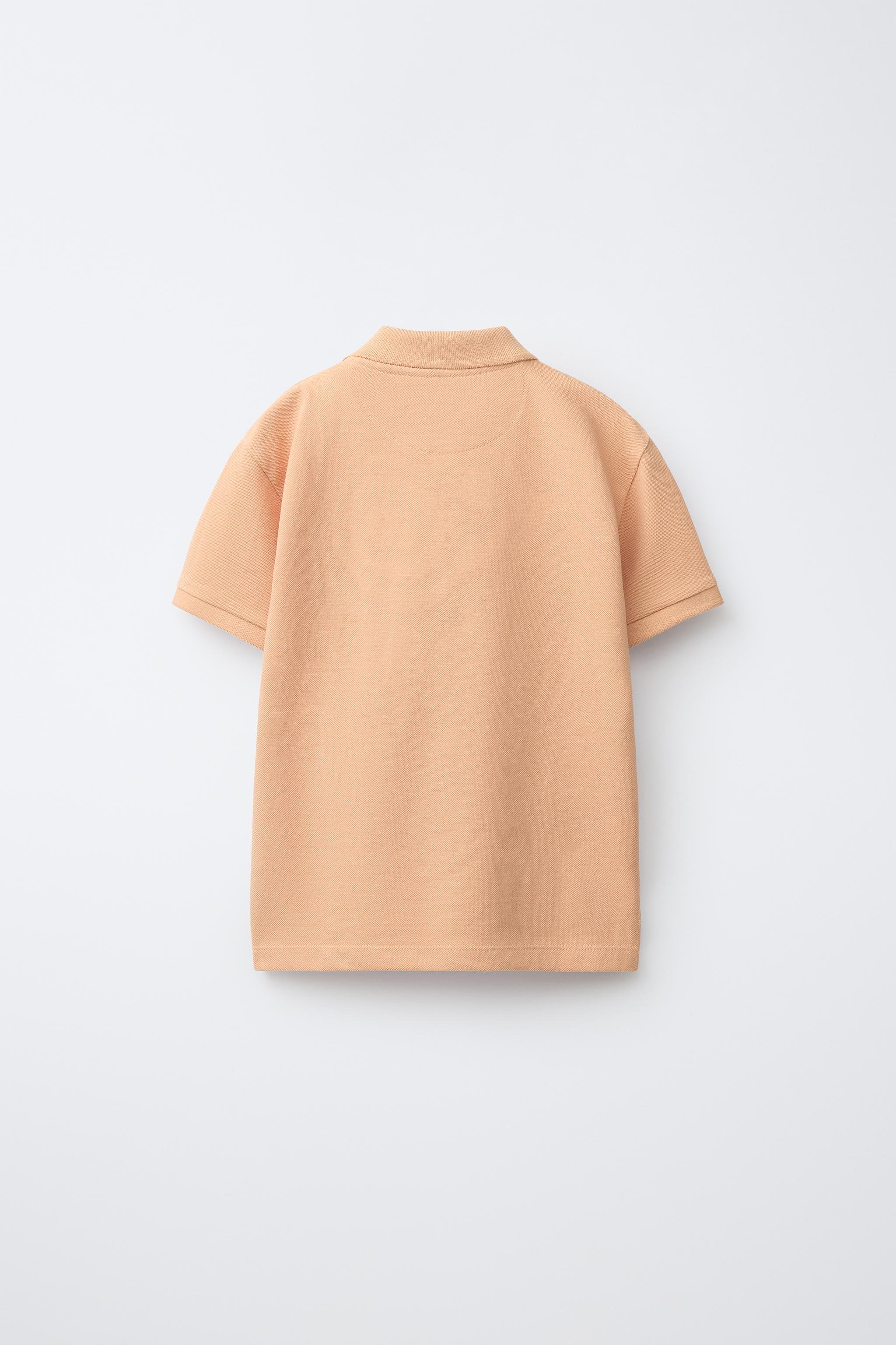 BASIC PIQUÉ POLO — Peach