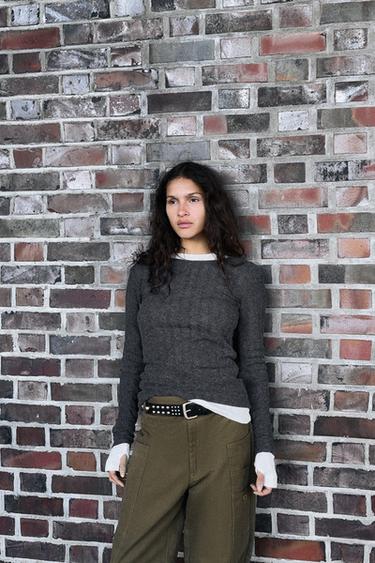 SOFT RIB T-SHIRT - Grey marl by Zara