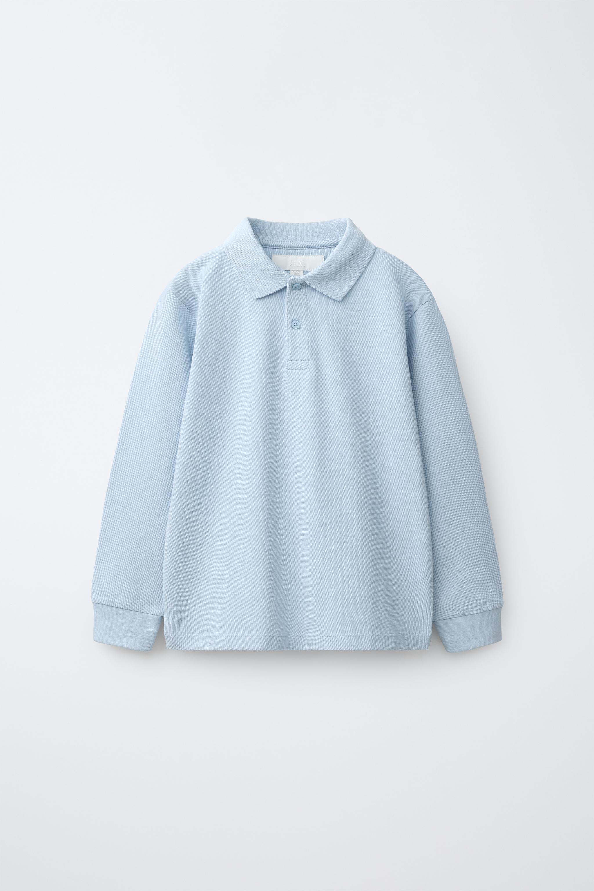 SOLID POLO SHIRT — Pastel blue