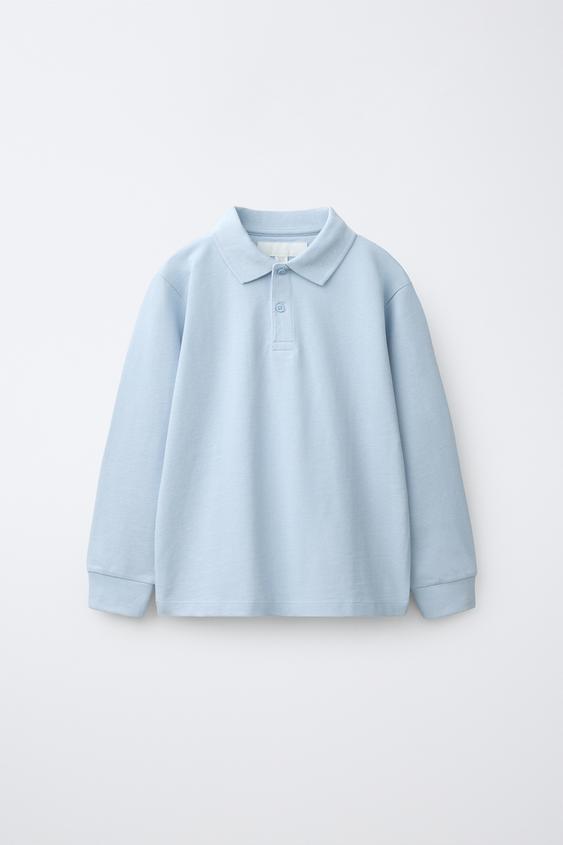 PLAIN POLO SHIRT - Pastel blue by Zara - Image 0