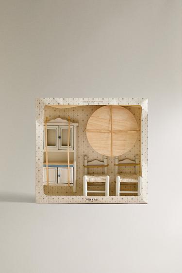 CHILDREN’S DOLL HOUSE DINING ROOM TOY SET - Cream by Zara - Image 4